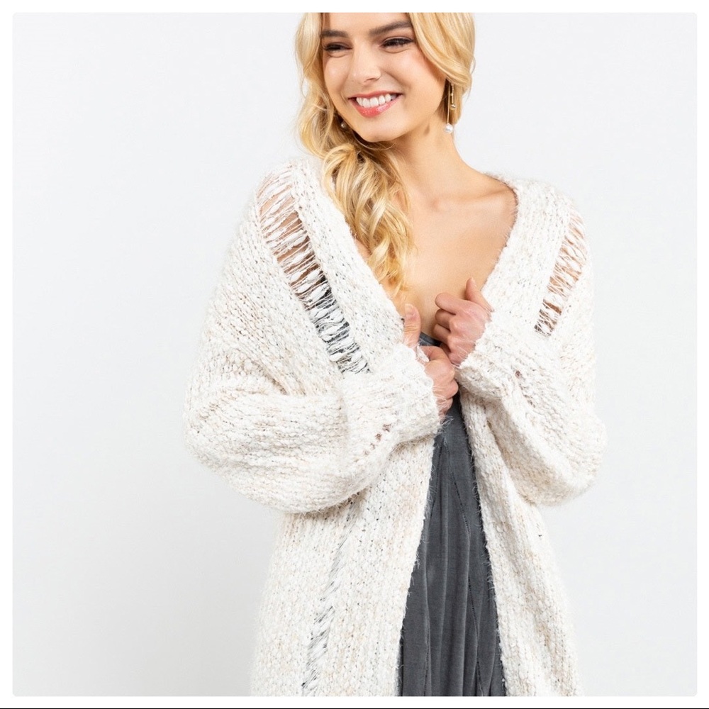 Meghan's Mohair Distressed Cardigan Duster - Picture 3 of 11